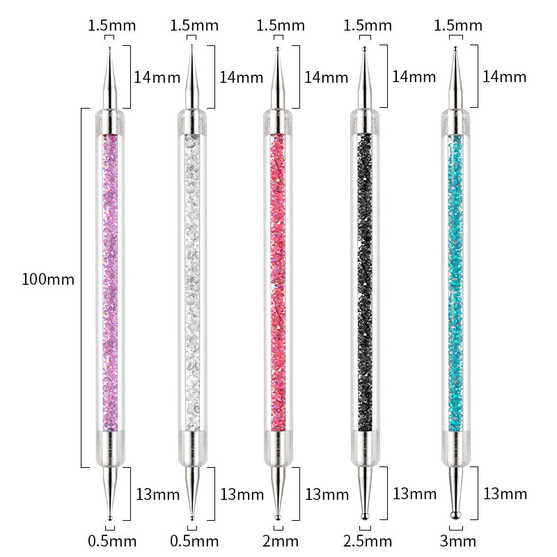Crystal Clear Nail Set Tool With Rhinestones