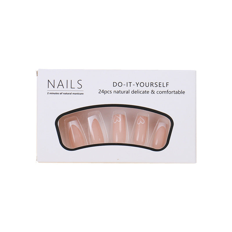 Women's White Edge Love Sweet Nail Patch