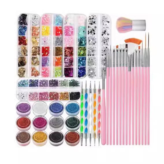 Nail Beauty Tool Set Painted Brush DIY Gold Foil Decorative Nails