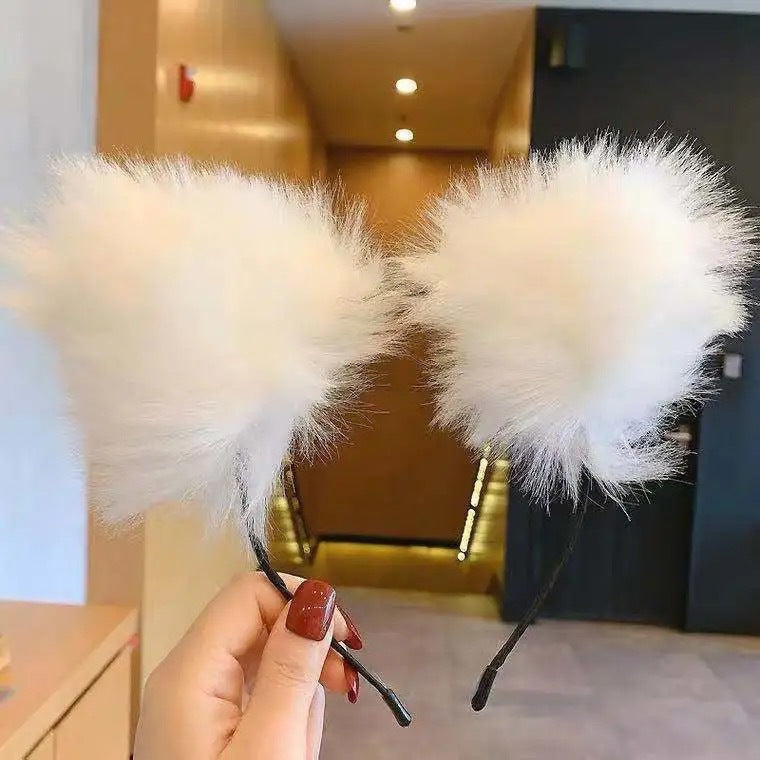 Cute Plush Bells Fox Cat Ears Headband