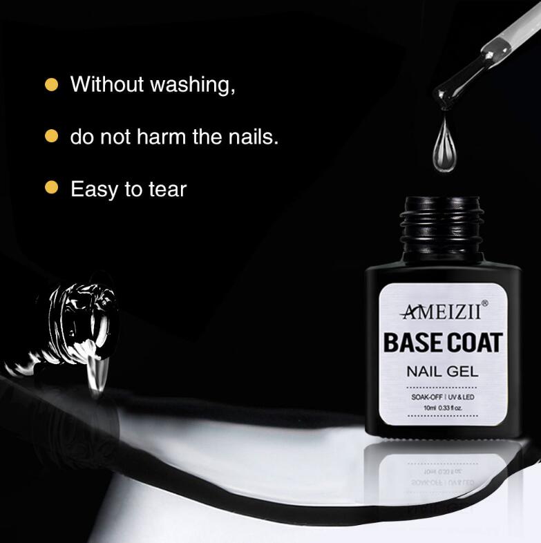 Ameizii Nail polish super bright disposable seal layer removable adhesive bond