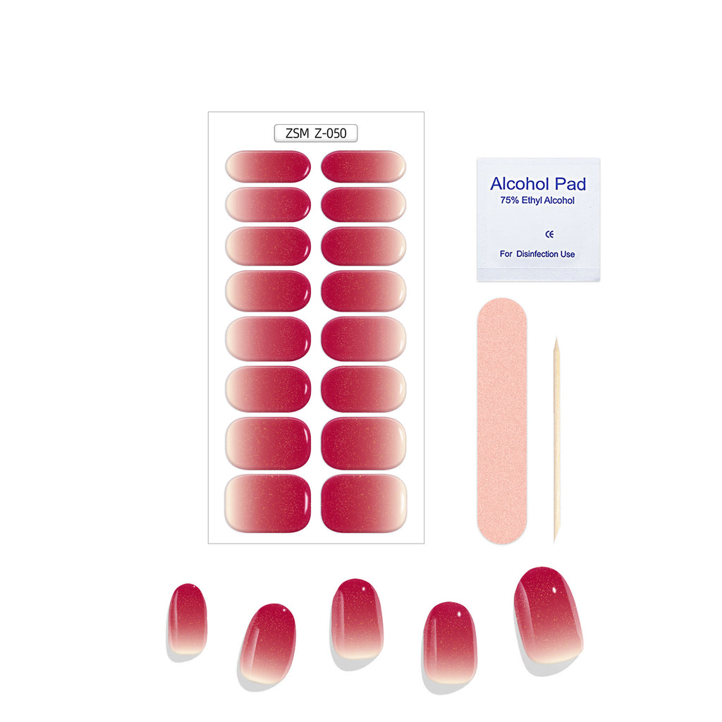 Solid Color Glitter Gel Nail Sticker