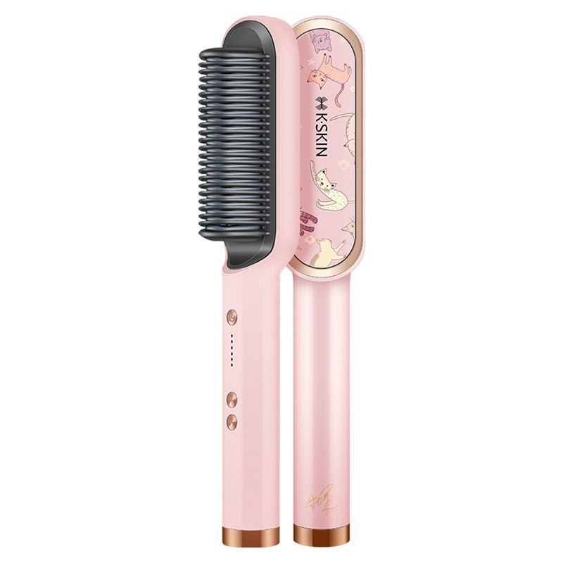 Hair Straightener Curling Iron CatThemed Gift Set Smoothing Hair Straightening Comb