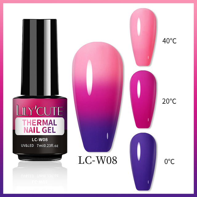 Lilycute Color Changing Thermal Gel Nail Polish Winter Purpl