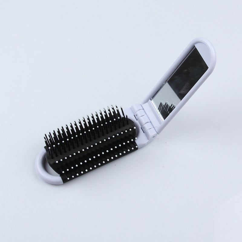 Portable folding comb with mirror