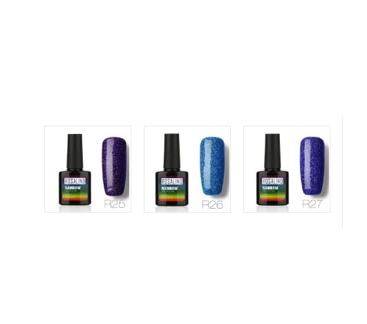 Rosalind Nail free, long-lasting, non-toxic, nail polish, ROSALIND phototherapy glue, star studded rainbow system.