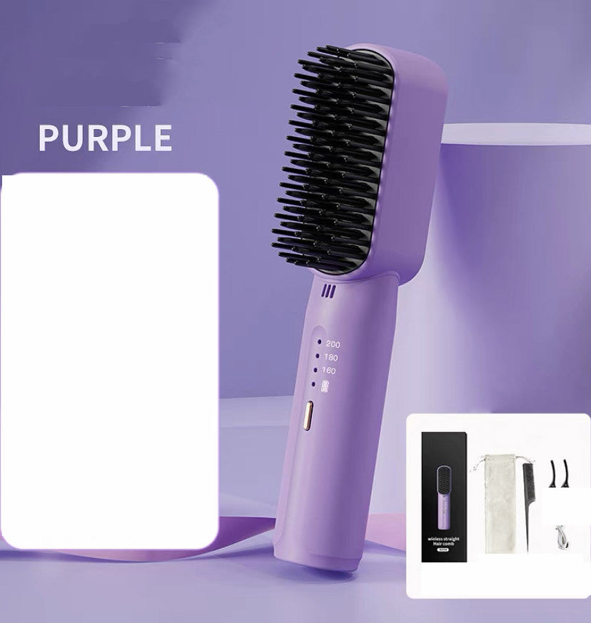 Wireless Straight Hair Comb Negative Ion Non Harmful Portable USB