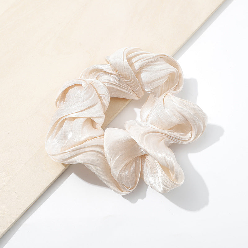 Simple Large Intestine Ring Solid Color Fabric Craft Hair Ring