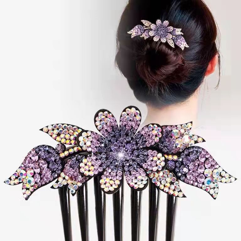 Women's Fashion Casual Rhinestone Anti-slip Hair Comb