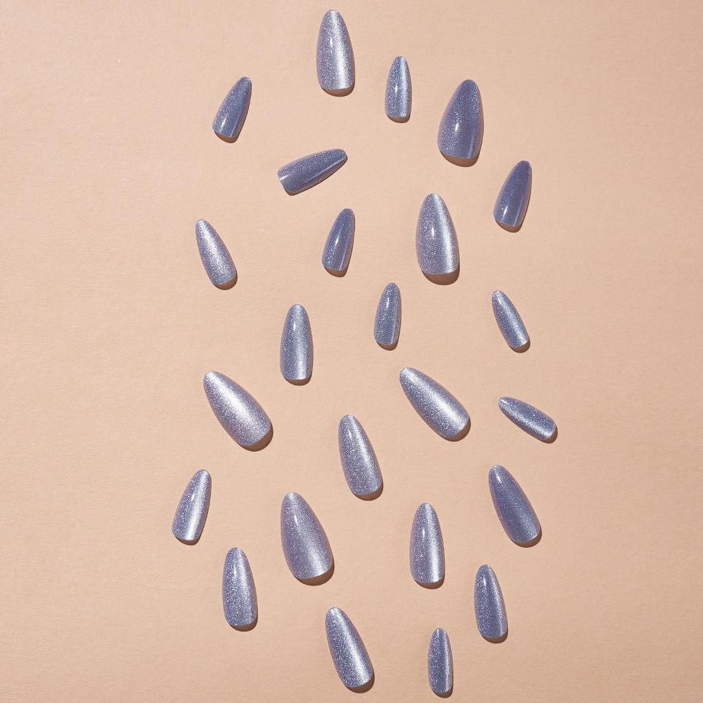 Popular Purple Cat's Eye French Wear Armor Nail Stickers Waterproof Detachable