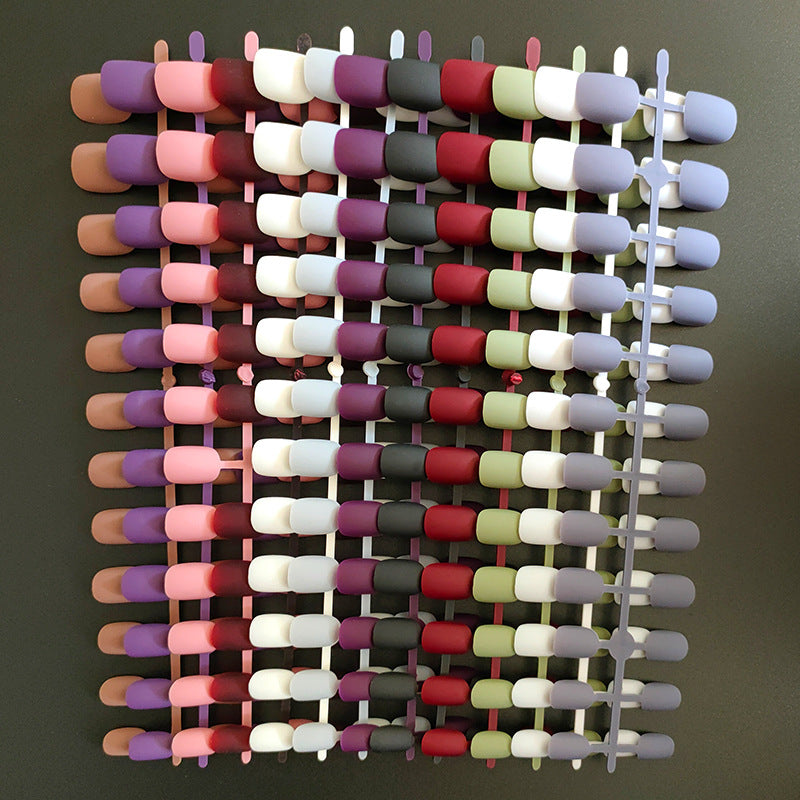 Matte Nail Tip Short Round Fake Nails