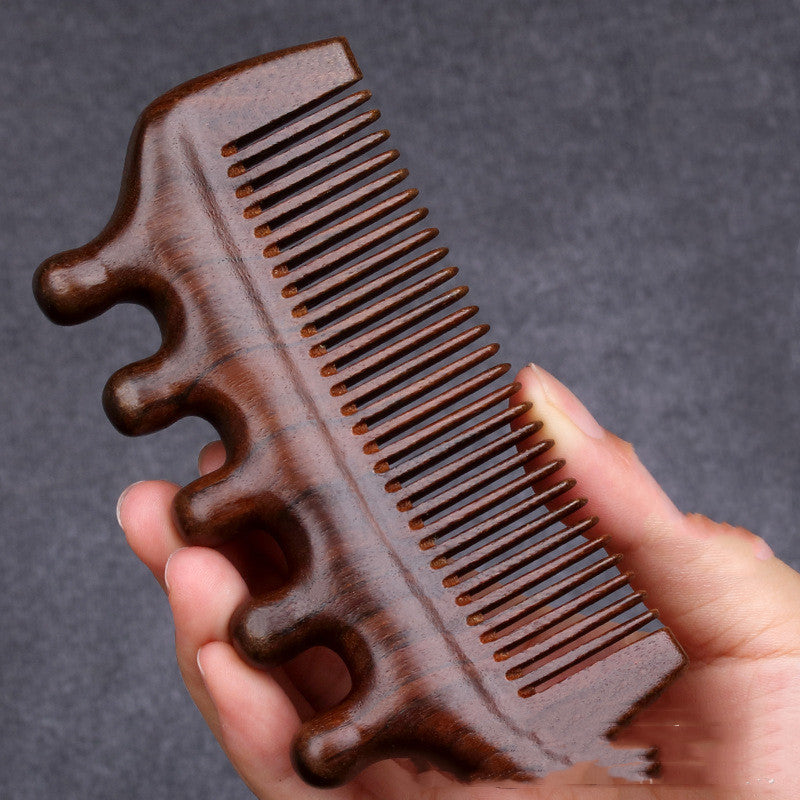 Portable Golden Sandalwood Multifunctional Meridian Massage Comb