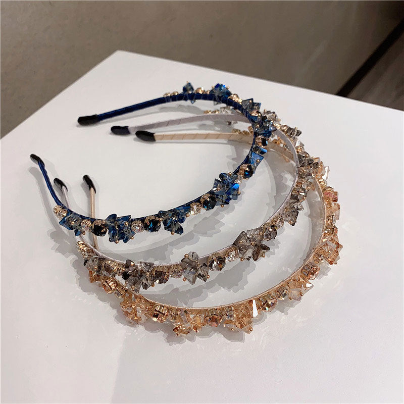 European And American Baroque Headband With Pearls And Diamonds