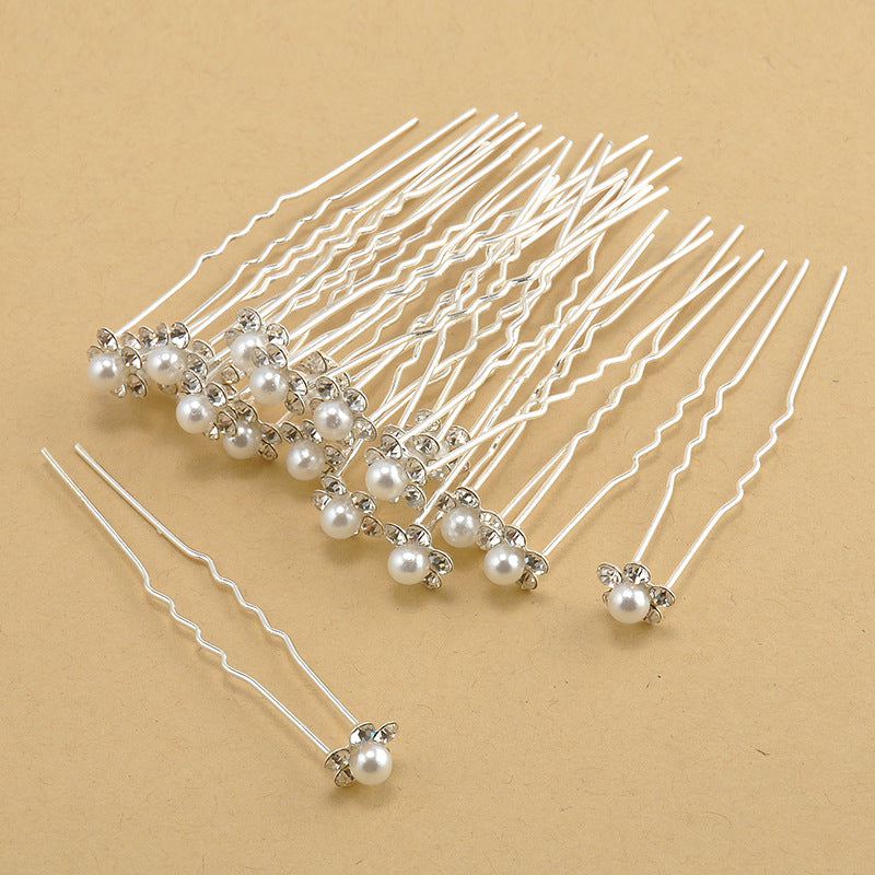 Bridal Hairpin Accessories Coil Hair Pearl Flower Headdress