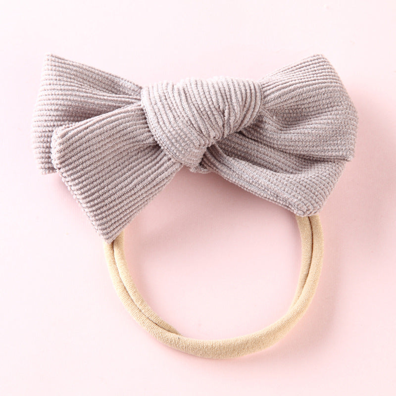 Elastic Nylon Hair Rope 17 Colors Corduroy Bow Baby Hair Tie