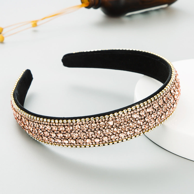 Women's Simple Hair Accessories Color Full Diamond Non-slip Headband