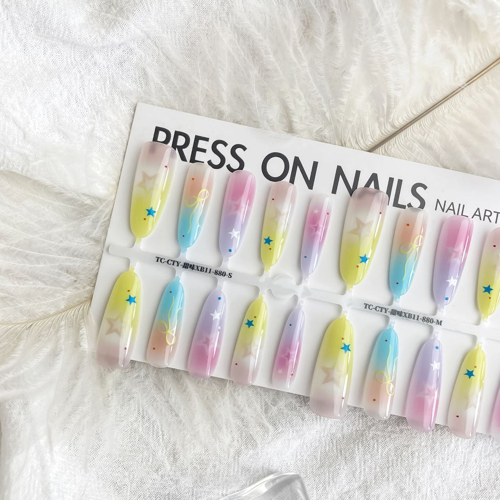 Dopamine Cartoon XINGX Oval Almond Nail Sticker