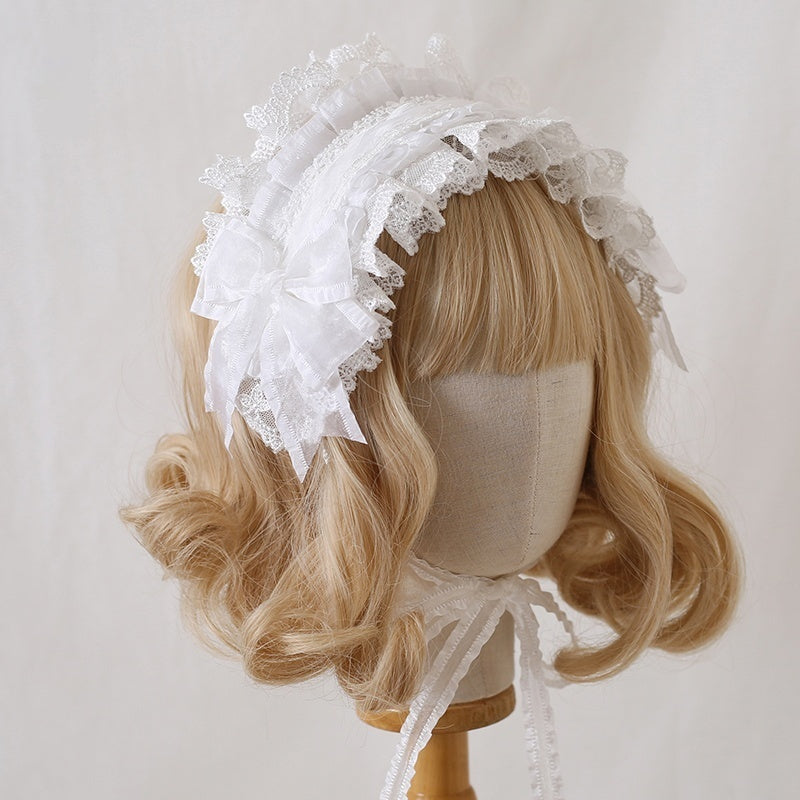 Versatile Color Blocked Bow Lace Headband
