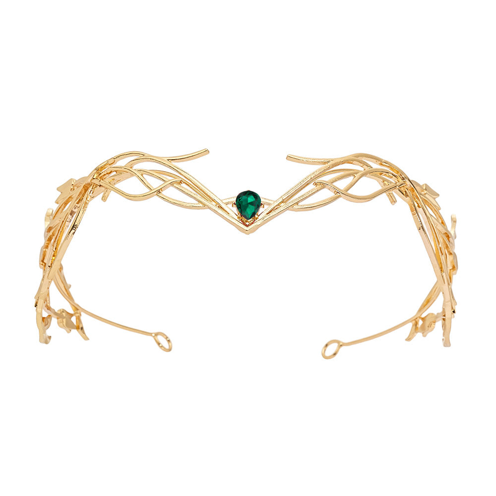 Goddess Warrior Leaves Forehead Ornament Headdress Alloy