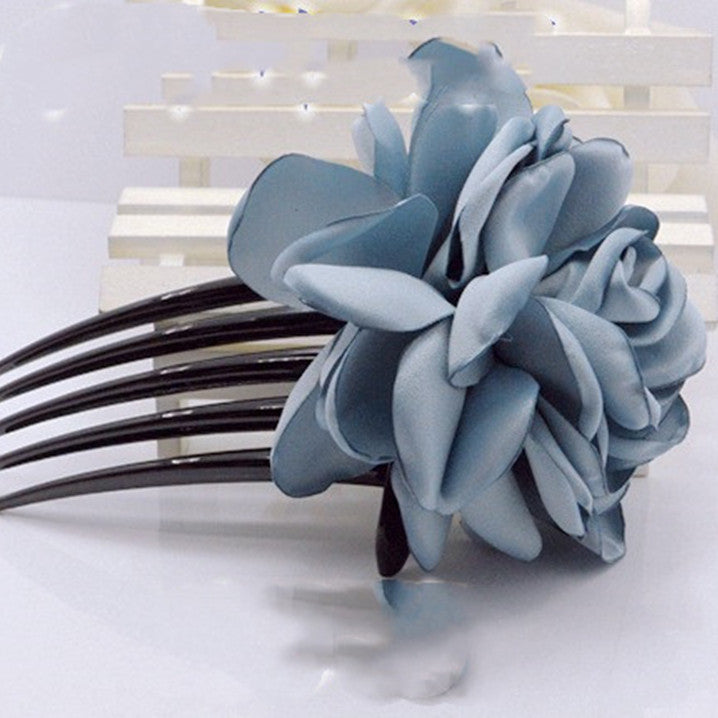 Fabric Burning And Ironing Edge Flower Hair Comb Five Teeth