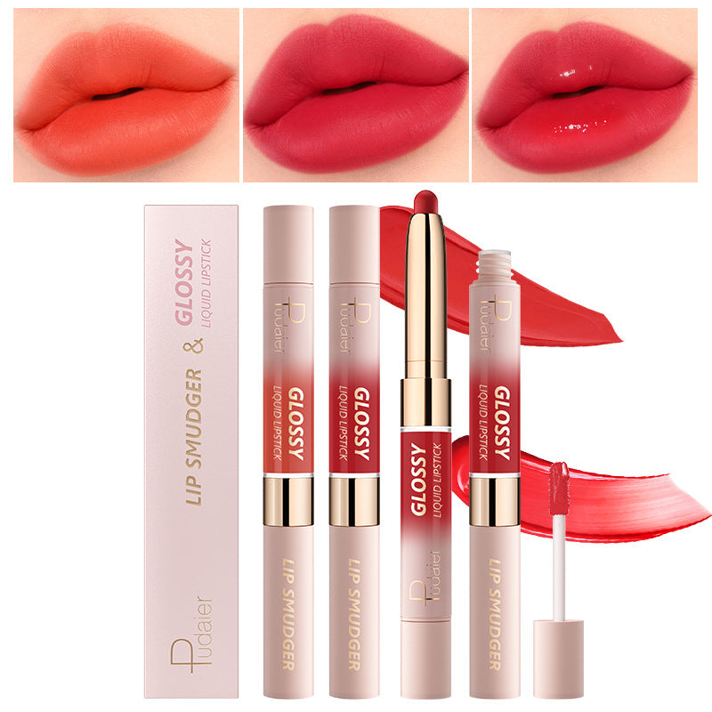 10-color Double-headed Mouth Red Color Matte Finish Lip Gloss