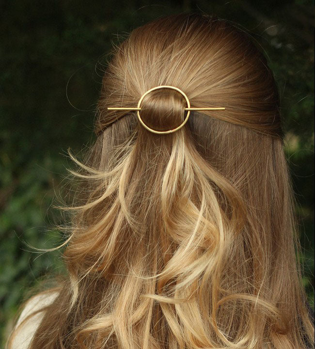 Ladies Geometric Circle Half Pull Hairpin