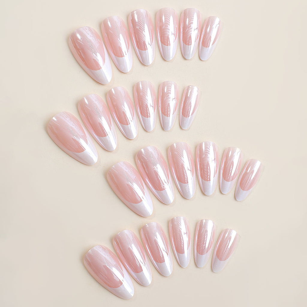 Wear Electroplated White Edge French Simplicity Nail Stickers