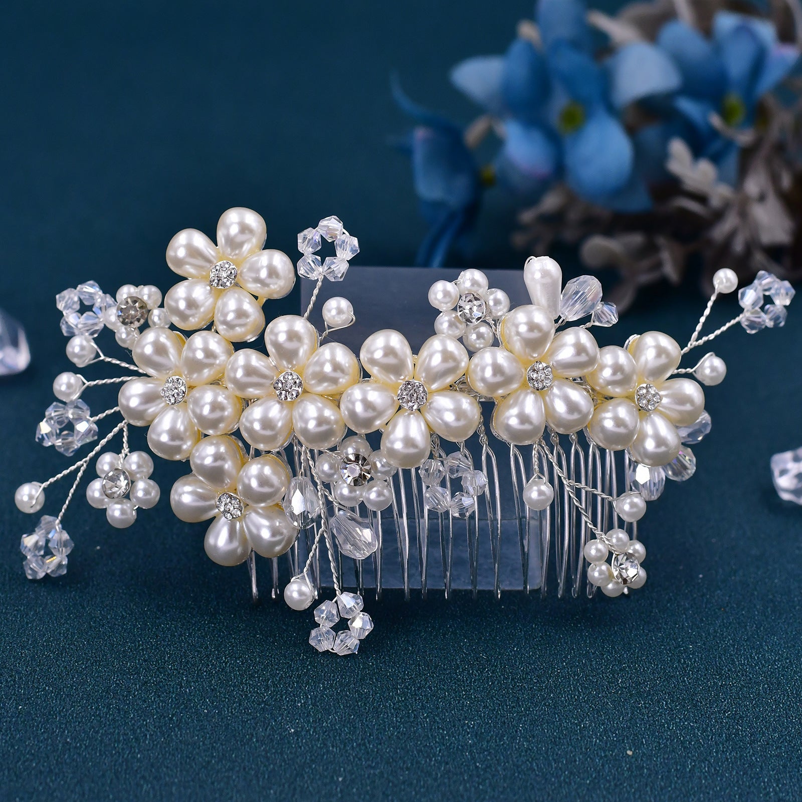 With Makeup Styling Photo Hair Comb Rhinestone Insert