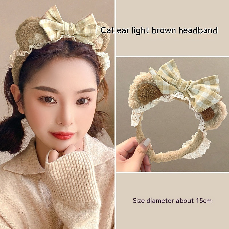 Internet Celebrity Face Wash Mask Special Plush Headband