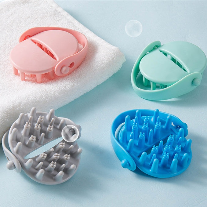 Silicone Shampoo Brush Massage Scalp Care Cleaning