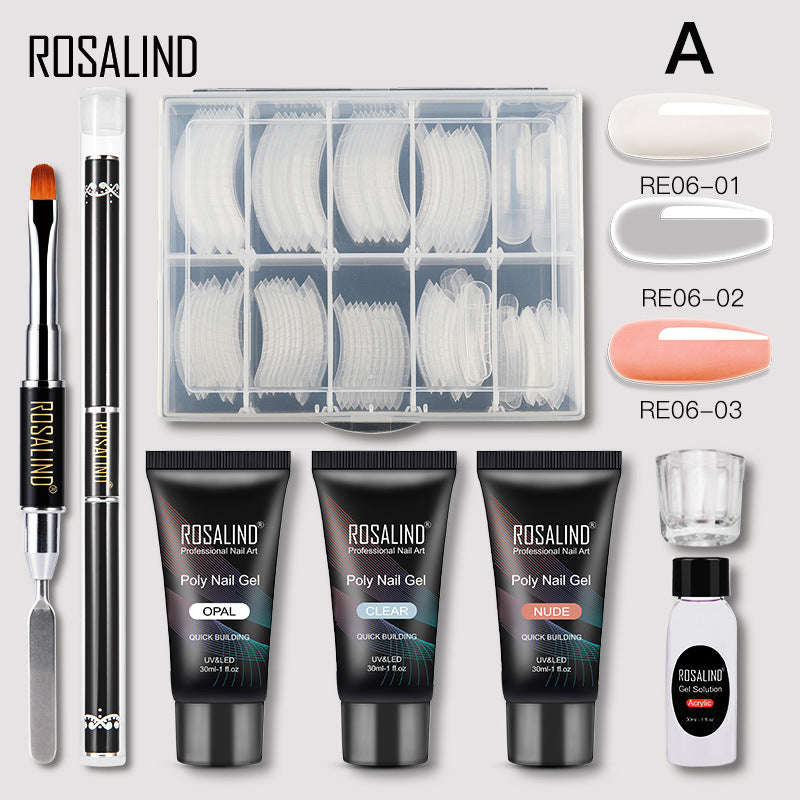 Rosalind Nail Art Modeling Quick Extension Liquid Gel Nail 30ML Extension Glue Tool Set 3pcs