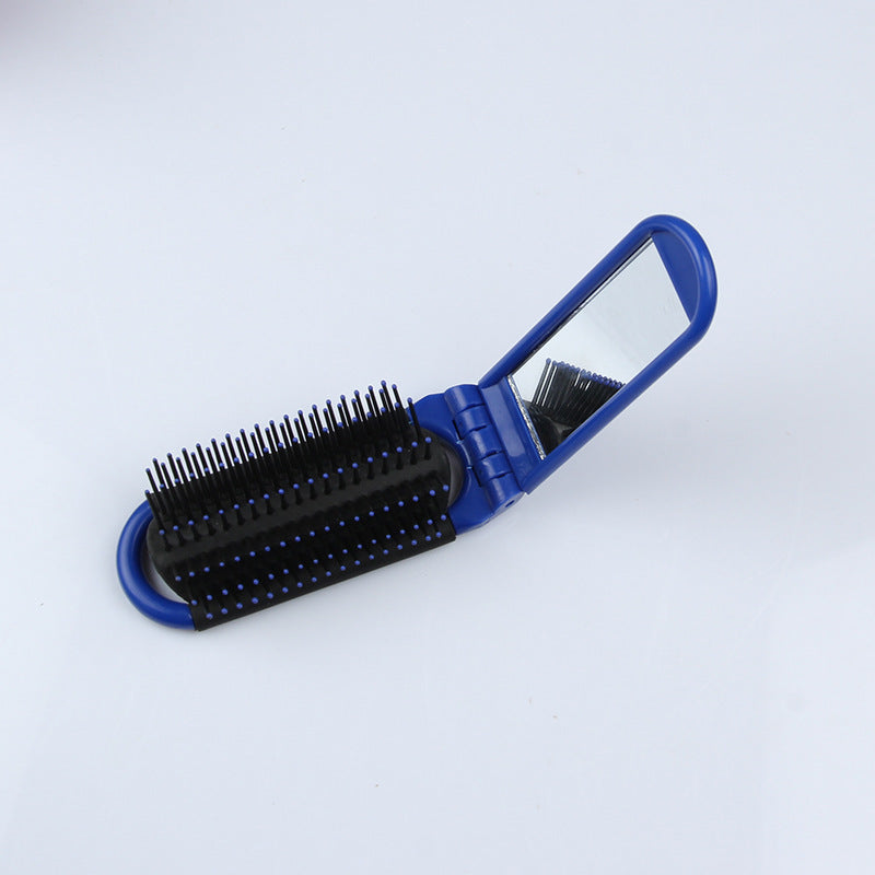 Portable folding comb with mirror