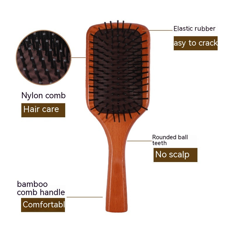 Airbag Beech Wood Non-knotted Daily Lady Massage Comb