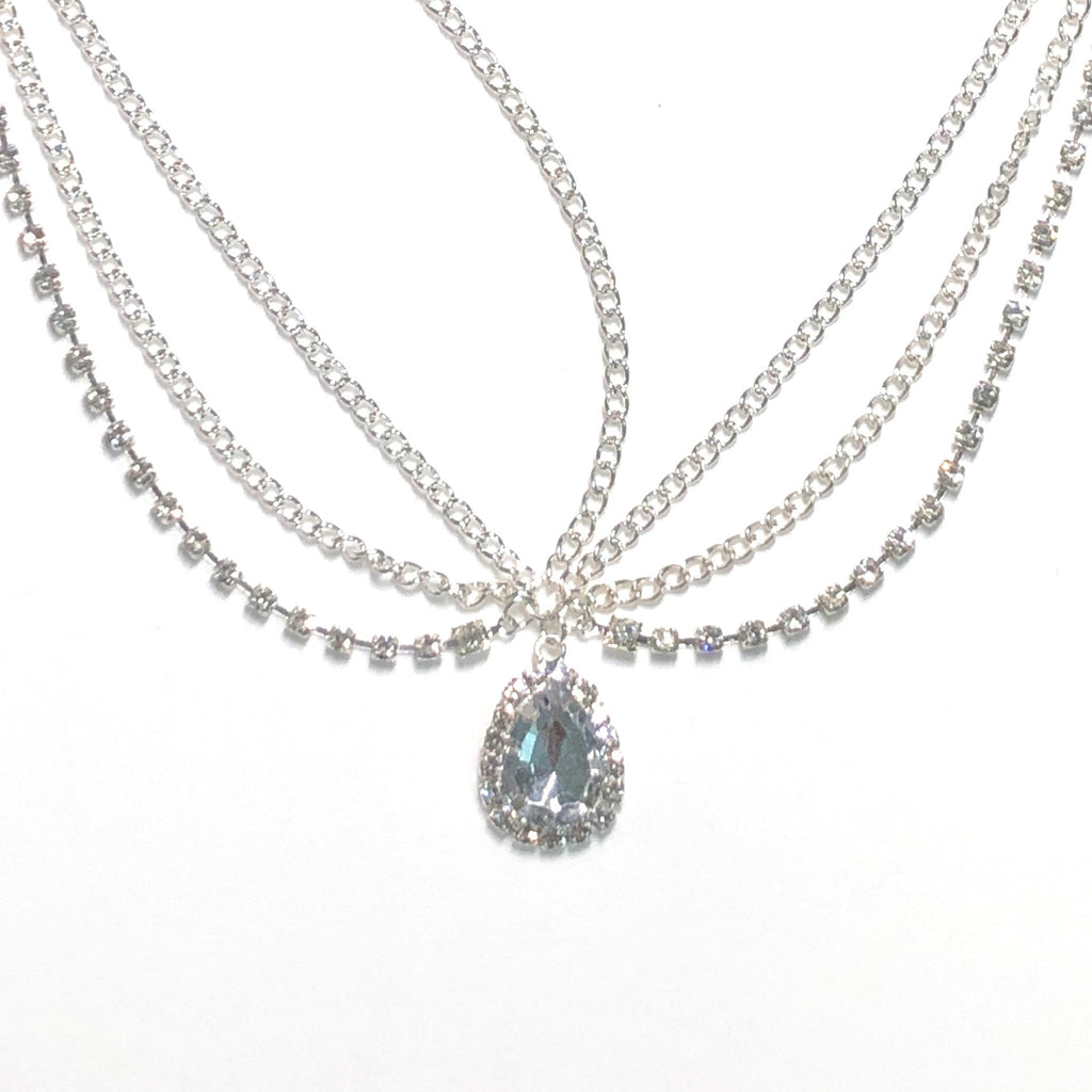 Crystalline Forehead Ornament With Falling Eyebrow Ethnic Headdress