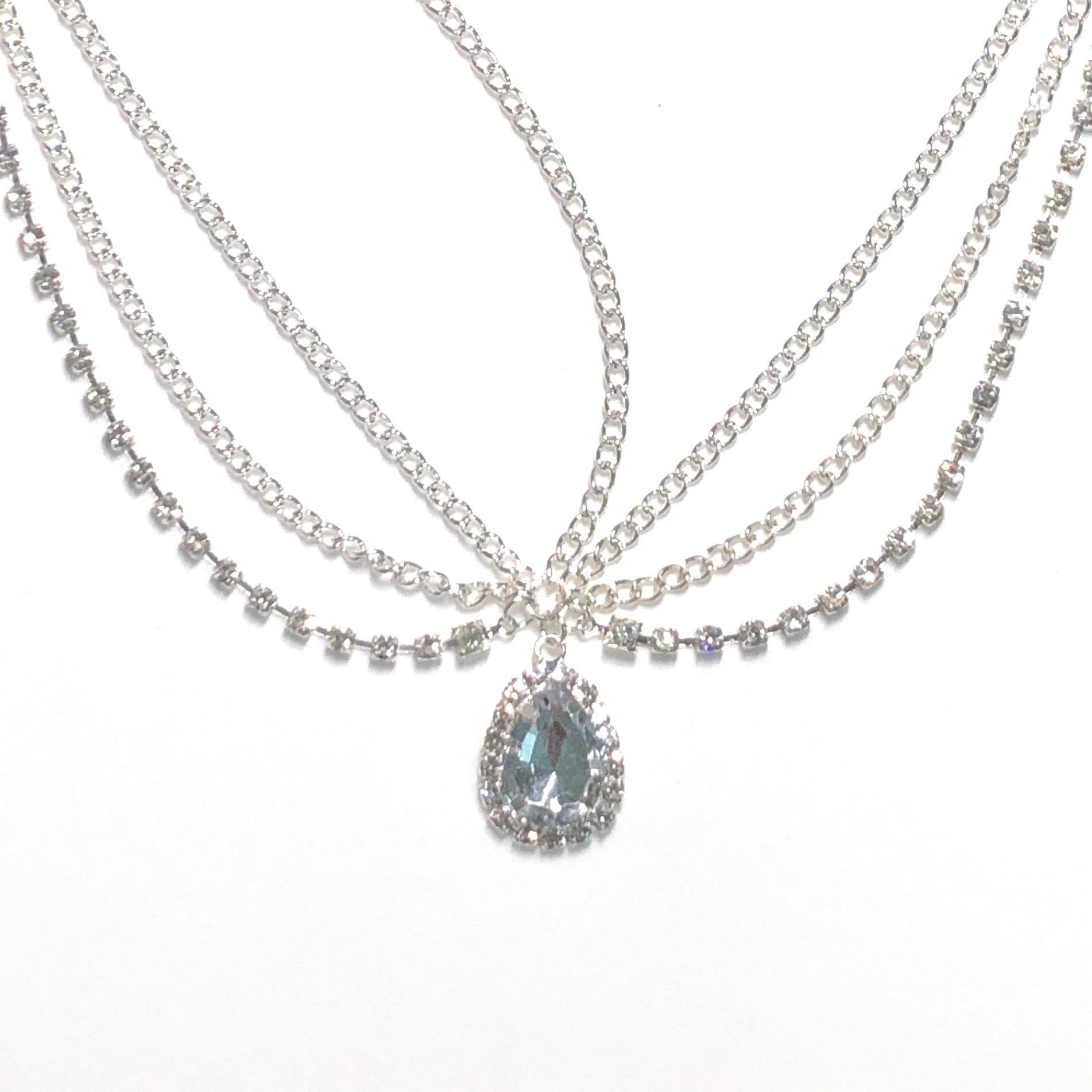 Crystalline Forehead Ornament With Falling Eyebrow Ethnic Headdress