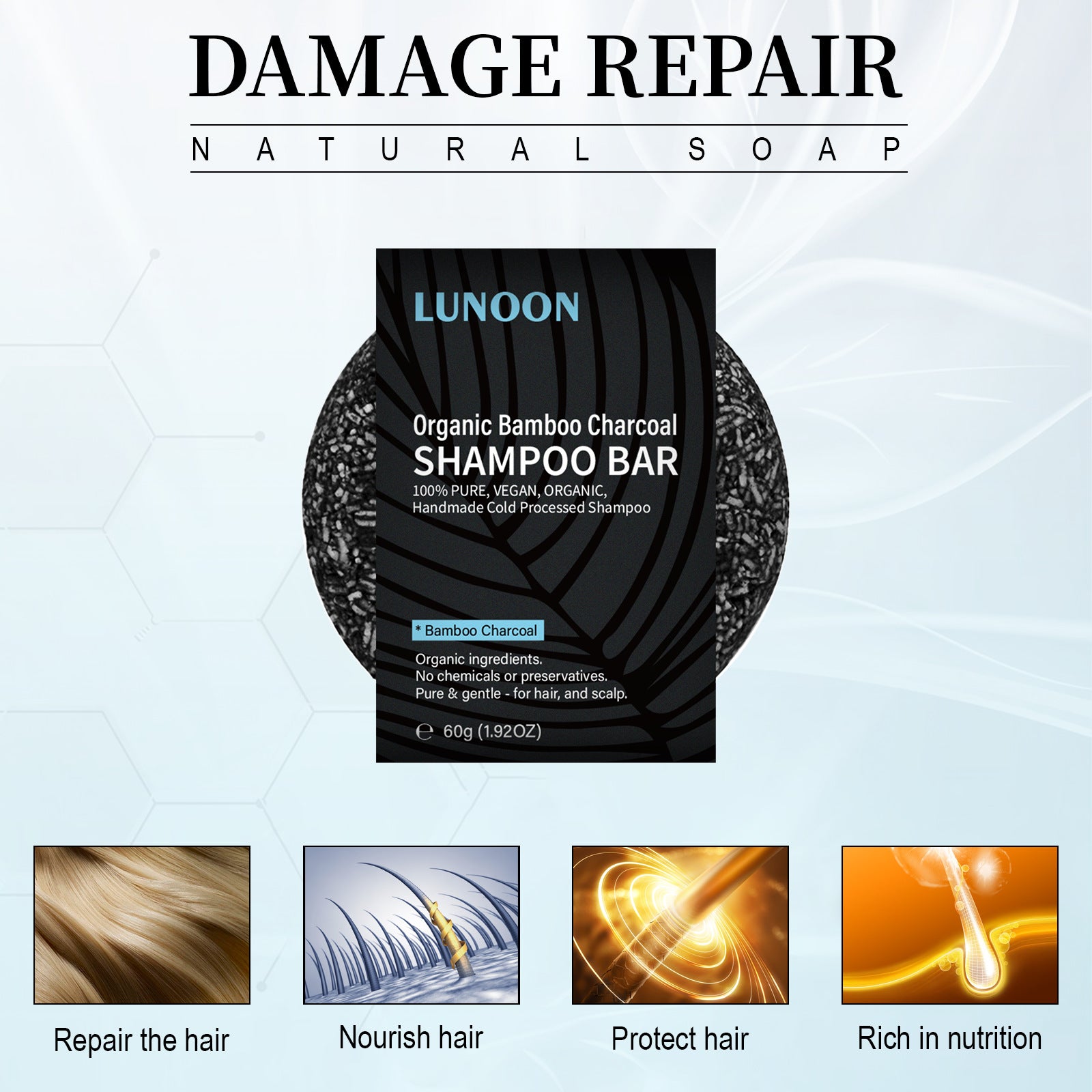 Lunoon Clean Shampoo Soap Deep Repair