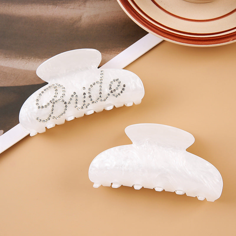 Multi-Diamond Acrylic Shower Shark Clip Back Clip