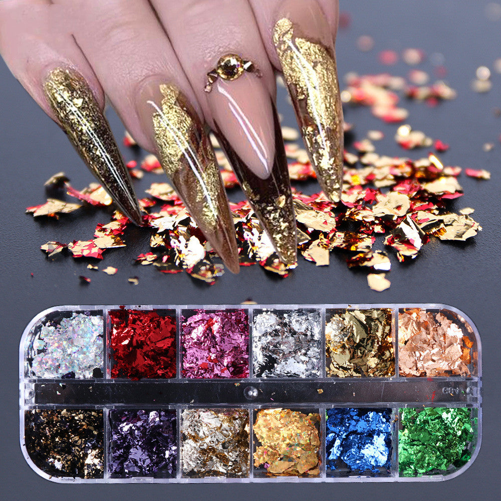 Aluminium Nail Sequins Fashion Nail Gold Foil In Fashion Ornament
