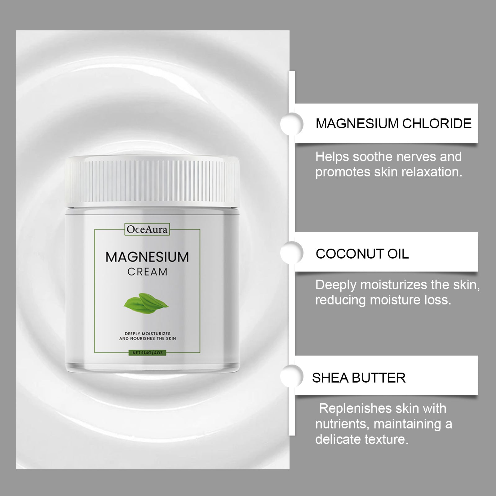 Magnesium Cream For Soothing And Moisturizing The Body