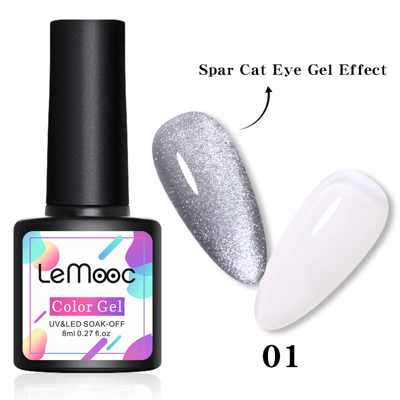 Lemooc Smoothie Light Moonstone Nail Polish Glue Snow Light Wide Cat Eye Glue