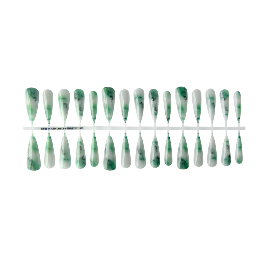 Press On Nails Blooming Antique Butterfly Ink Long Pointed Nail Beauty Bright Surface