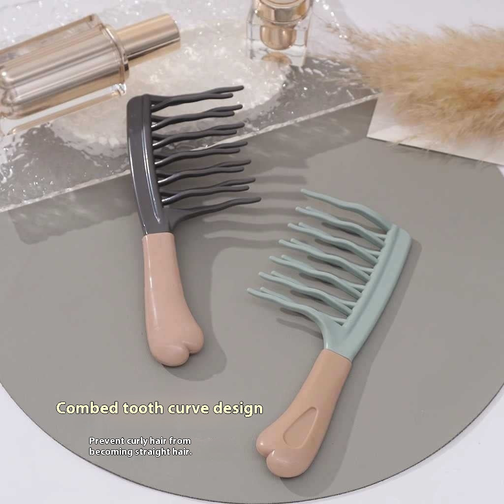 Double Row Big Tooth Hair Curling Comb Wide Tooth Non-knotted Shunfa Lady