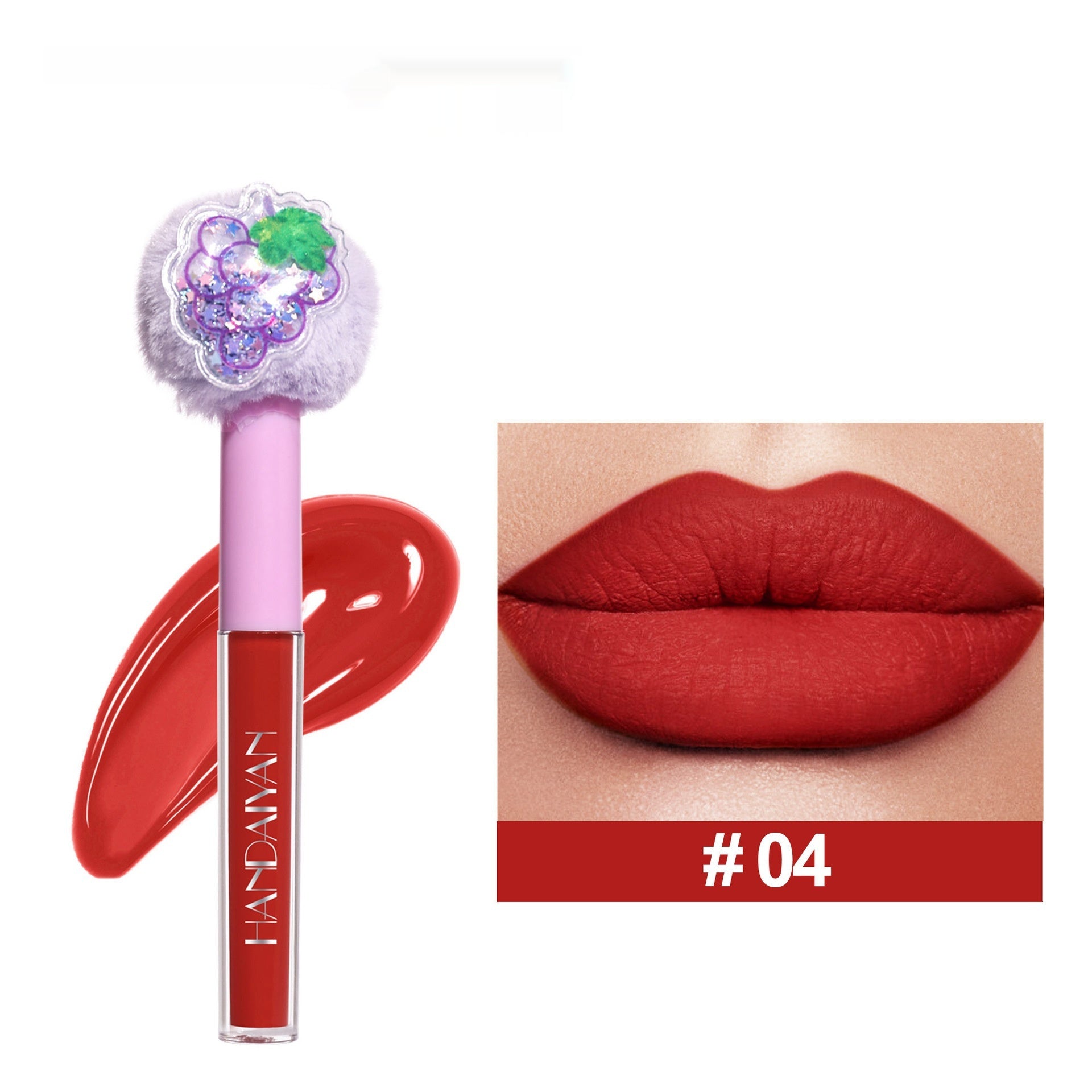 Lip Gloss No Stain On Cup Lipstick Fruit Plush Head