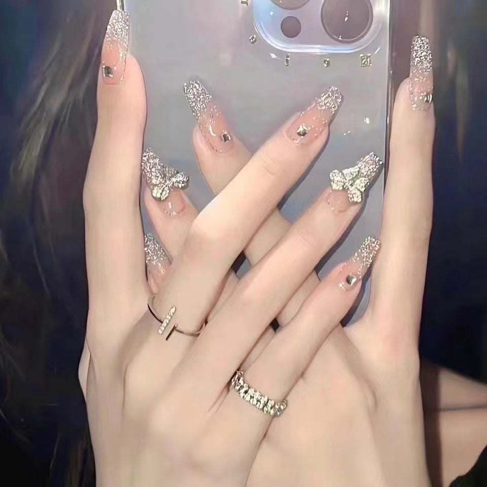 Removable Broken Diamond Bow Nail Sticker