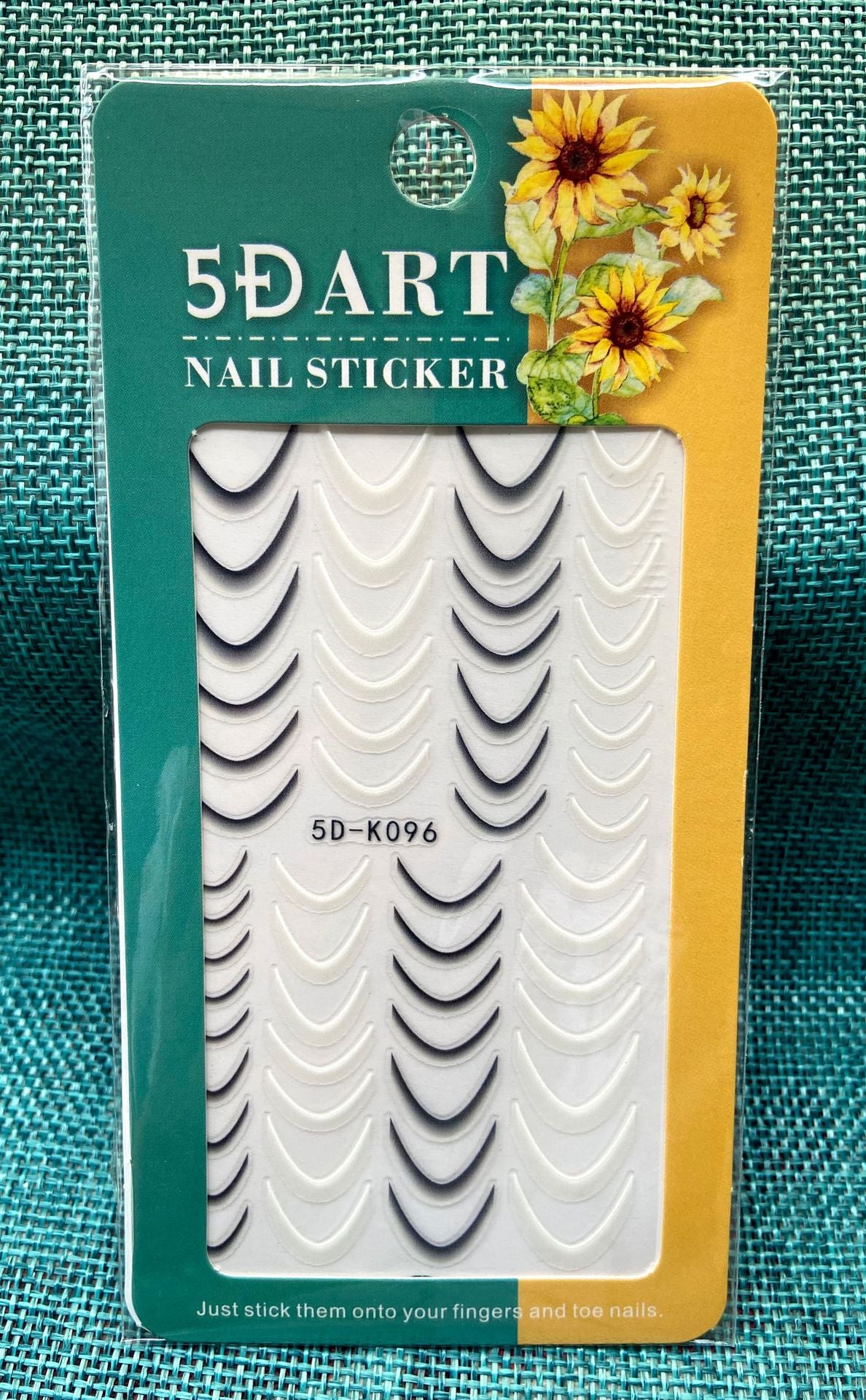 5D Art Embossed Nail Sticker Plaid Nail Sticker Three-dimensional Bow Nail Sticker Summer Nail Sticker