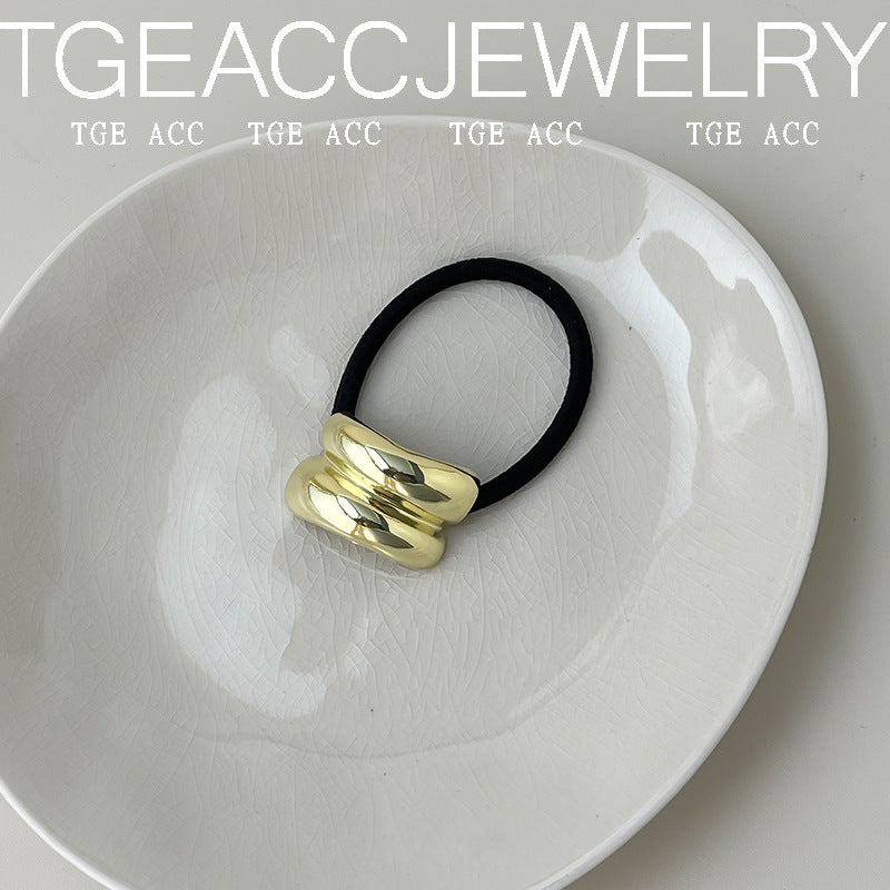 European And American Cold Style Geometric Metal Concave-convex Stretch Retro Head Rope