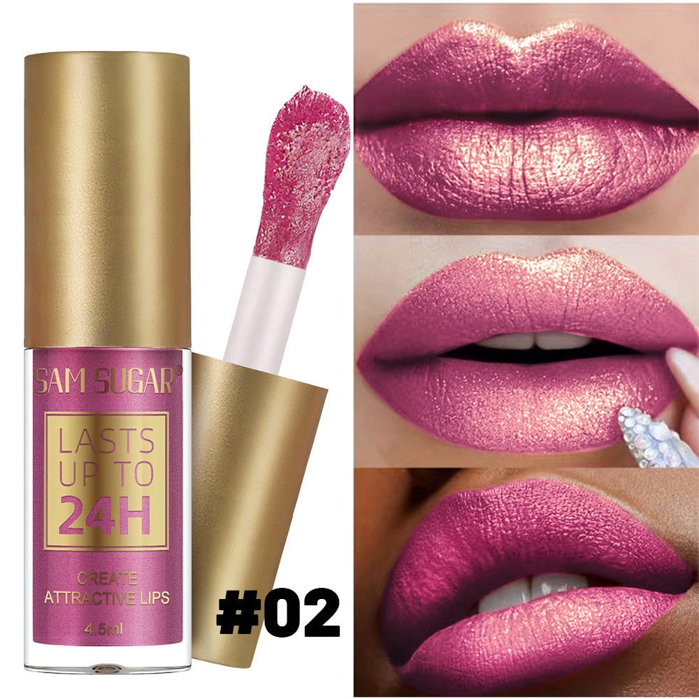 6-color Lifting Thin And Glittering Pearlescent Lip Lacquer