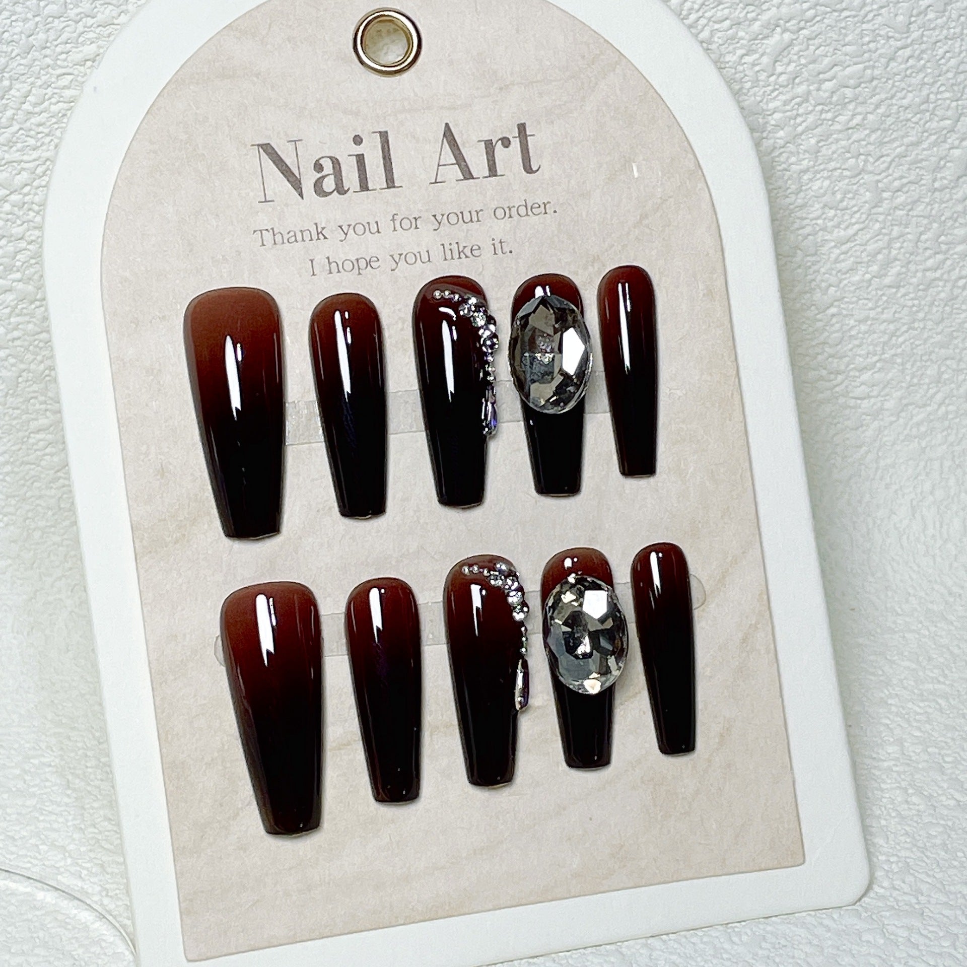 Hand-worn Nail Time Ashes Maillard Gradient Black Manicure