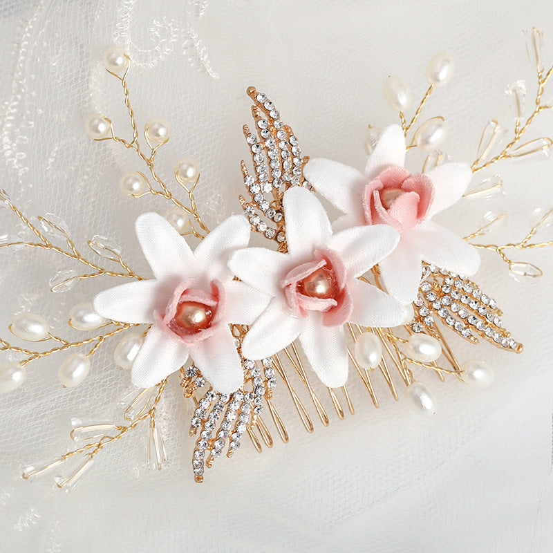 Fashion Temperament Handmade Crystal Flower Headdress