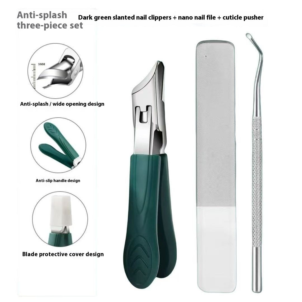 Large Opening Nail Clippers Anti-splash Bevel Nail Groove Special Pointed